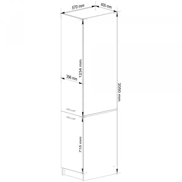 Ak furniture Kuchyňská skříňka OLIVIE 40x205 cm bílá mat