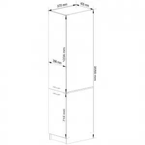 Ak furniture Kuchyňská skříňka OLIVIE 40x205 cm bílá mat
