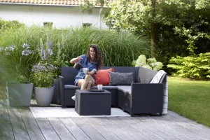 KETER Záhradný set CLARA 5 corner storage table | grafit