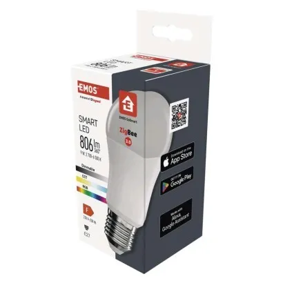 EMOS Inteligentná žiarovka GoSmart LED E27 9W 230V ZigBee RGB stmievateľná