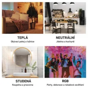 EMOS Inteligentná žiarovka GoSmart LED E27 9W 230V ZigBee RGB stmievateľná