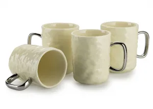 HowHomely Kávový servis SELENE 10 ks krémový/strieborný