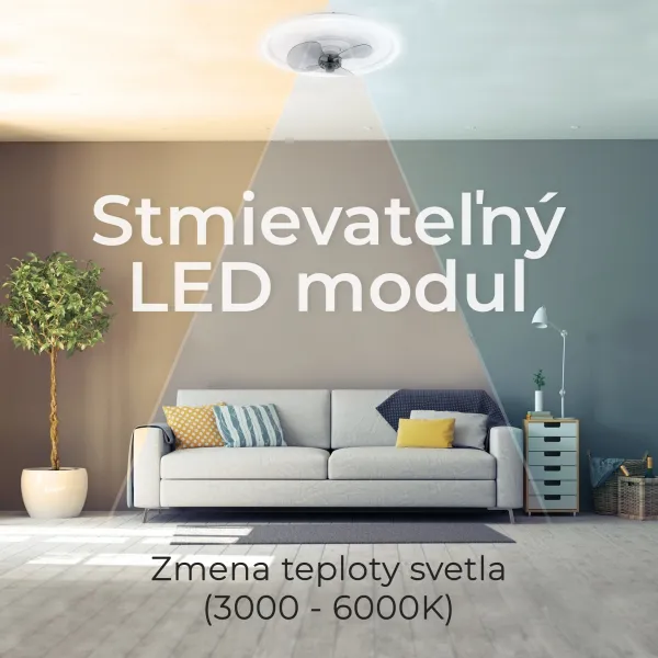 Noaton 13045W Puppis, biela, stropný ventilátor so svetlom