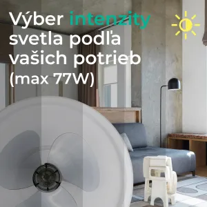 Noaton 13045W Puppis, biela, stropný ventilátor so svetlom