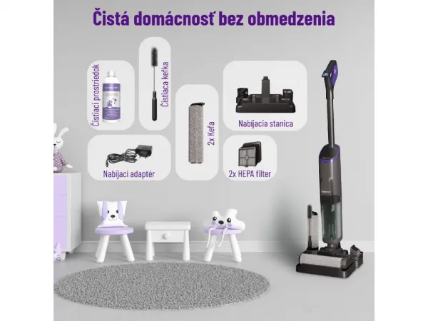 Bezdrôtový tyčový vysávač na mokré a suché vysávanie, Noaton AVC220 Wet and dry