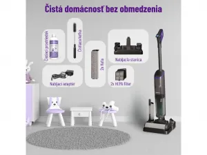 Bezdrôtový tyčový vysávač na mokré a suché vysávanie, Noaton AVC220 Wet and dry