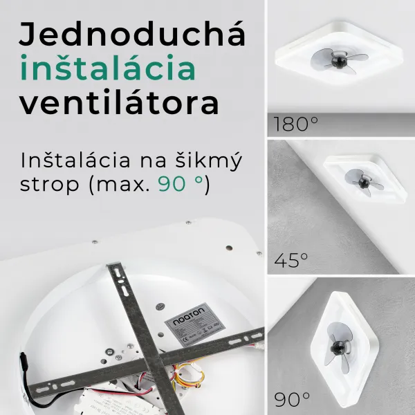 Noaton 14050W Hovland, biela, stropný ventilátor so svetlom