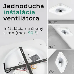 Noaton 14050W Hovland, biela, stropný ventilátor so svetlom