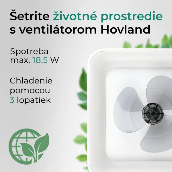 Noaton 14050W Hovland, biela, stropný ventilátor so svetlom