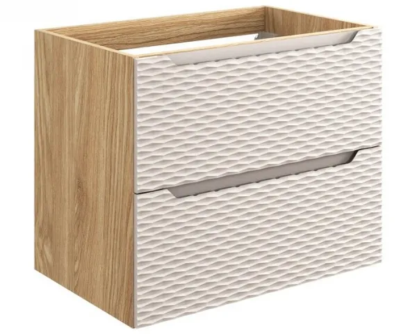 Comad Závesná skrinka pod umývadlo Ocean s doskou 60 cm béžová/dub olejovaný
