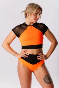 GoldBee Plavky Sťahovacie Brazílky Sport Neon Orange Barva: Neon Orange, Velikost: XS