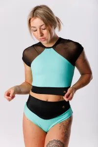 GoldBee Plavky Sťahovacie Brazílky Sport Mint Green Barva: Mint Green, Velikost: XS