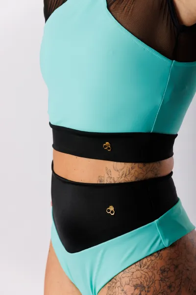 GoldBee Plavky Sťahovacie Brazílky Sport Mint Green Barva: Mint Green, Velikost: XS