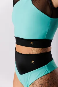 GoldBee Plavky Sťahovacie Brazílky Sport Mint Green Barva: Mint Green, Velikost: XS