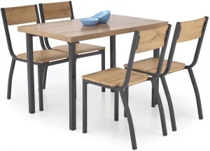 HALMAR Jedálenská zostava MILTON stôl + 4 stoličky prírodná / čierna