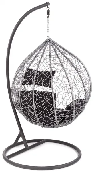 HALMAR Závesné záhradné kreslo EGGY, čierna/sivá