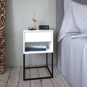 Nočný/príručný stolík, biela/čierna, ARTI TYP 1