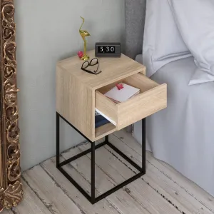 Nočný/príručný stolík, dub sonoma/čierna, ARTI TYP 1