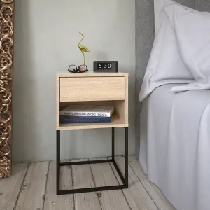 Nočný/príručný stolík, dub sonoma/čierna, ARTI TYP 1