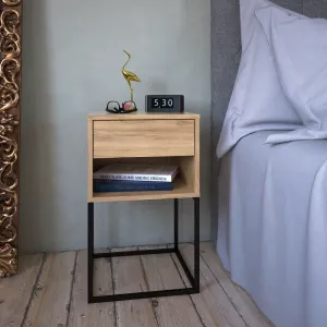 Nočný/príručný stolík, dub artisan/čierna, ARTI TYP 1