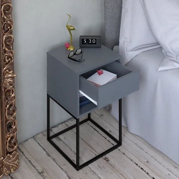 Nočný/príručný stolík, grafit/čierna, ARTI TYP 1