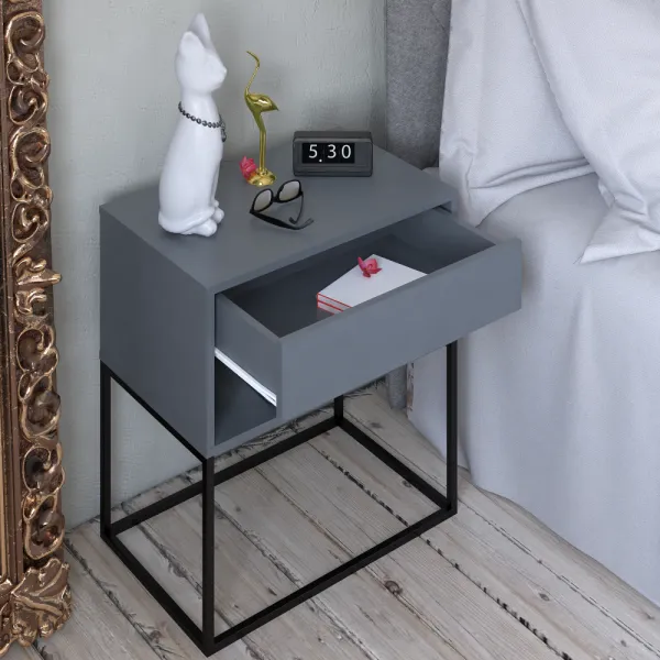 Nočný/príručný stolík, grafit/čierna, ARTI TYP 2