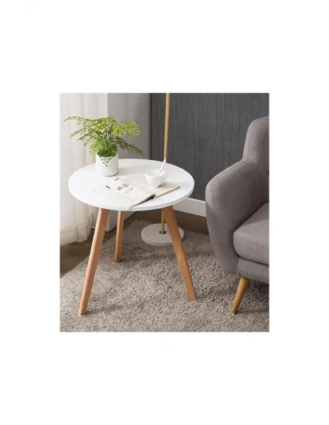Konferenčný stôl VASAGLE G617 škandinávsky 40 cm v bielej farbe