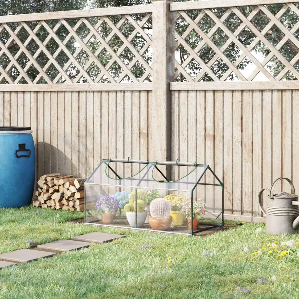 Outsunny Fóliovník se 2 okny, průhledný, 119 x 60 x 60 cm