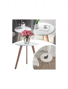 Konferenčný stôl VASAGLE G617 škandinávsky 40 cm v bielej farbe
