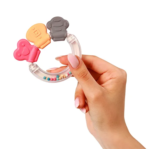BABYONO Hrkálka s hryzačkou 3m+ Shapes