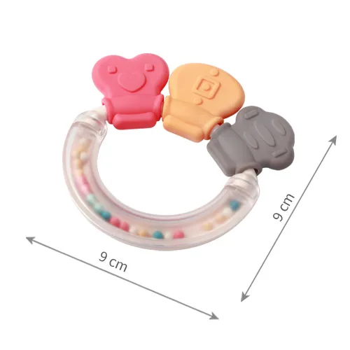 BABYONO Hrkálka s hryzačkou 3m+ Shapes
