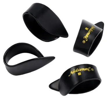D'Addario National Celluloid Thumb Picks, Medium Black - 4 pack