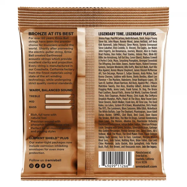 Ernie Ball 3548 Earthwood Phosphor Bronze Light 3 Pack