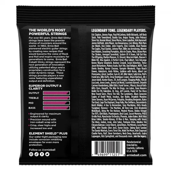 Ernie Ball 3723 Cobalt Super Slinky 3-Pack