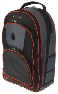 Marcus Bonna MB Backpack Bag, Black/Grey Nylon, Orange Piping, Bell Pr