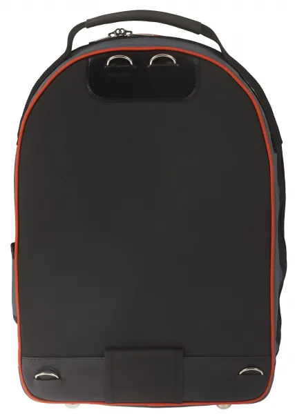 Marcus Bonna MB Backpack Bag, Black/Grey Nylon, Orange Piping, Bell Pr