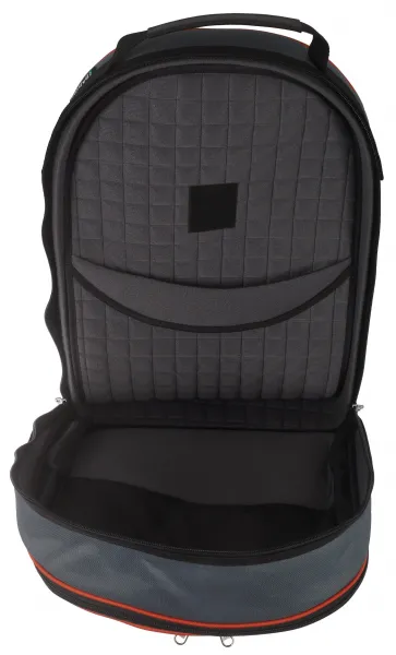 Marcus Bonna MB Backpack Bag, Black/Grey Nylon, Orange Piping, Bell Pr