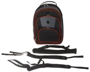 Marcus Bonna MB Backpack Bag, Black/Grey Nylon, Orange Piping, Bell Pr