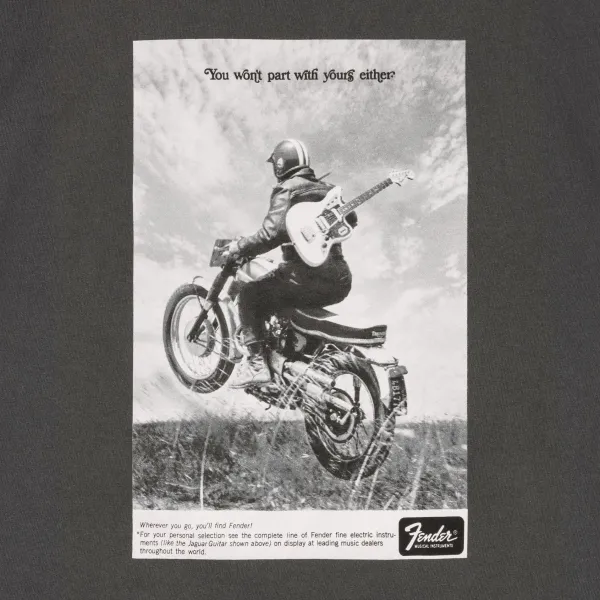 Fender Vintage Ad Biker Tee, Graphite, XL