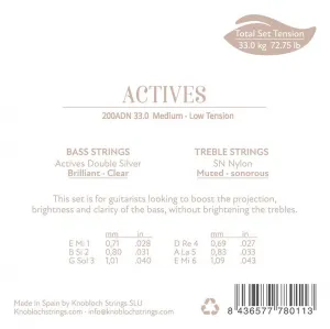Knobloch ACTIVES Double Silver SN Nylon Low Medium-Low Tension 33.0