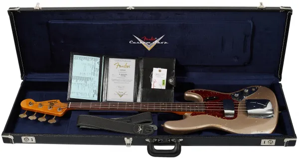Fender Custom Shop 61 Jazz Bass Heavy Relic Shoreline Gold