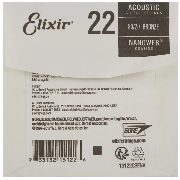 Elixir Nanoweb 80/20 Bronze Single .022"