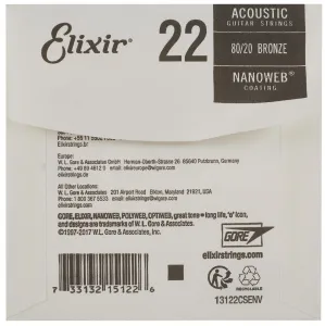 Elixir Nanoweb 80/20 Bronze Single .022"