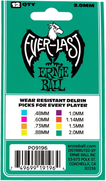 Ernie Ball Everlast Picks 2.0 Teal
