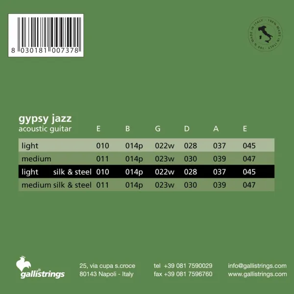 Galli GSL10 Gypsy Guitar Silk & Steel Light