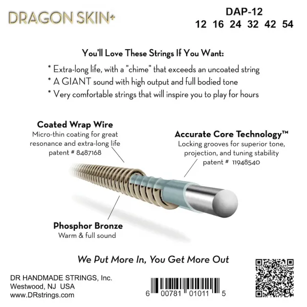 DR Strings Dragon Skin+ DAP-12