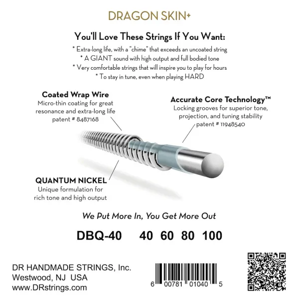 DR Strings Dragon Skin+ DBQ-40