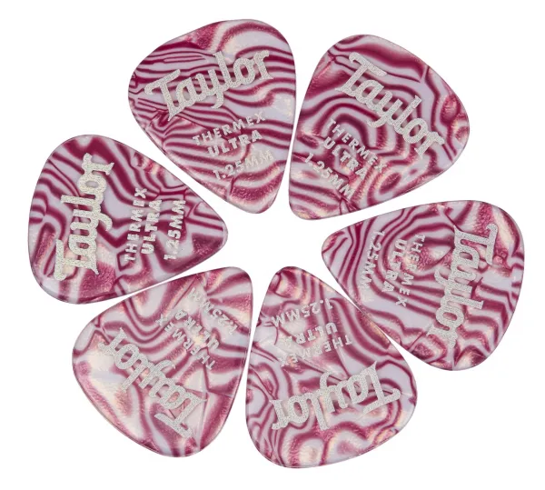 Taylor Premium Darktone Thermex Ultra Picks 351 Ruby Swirl 1.25