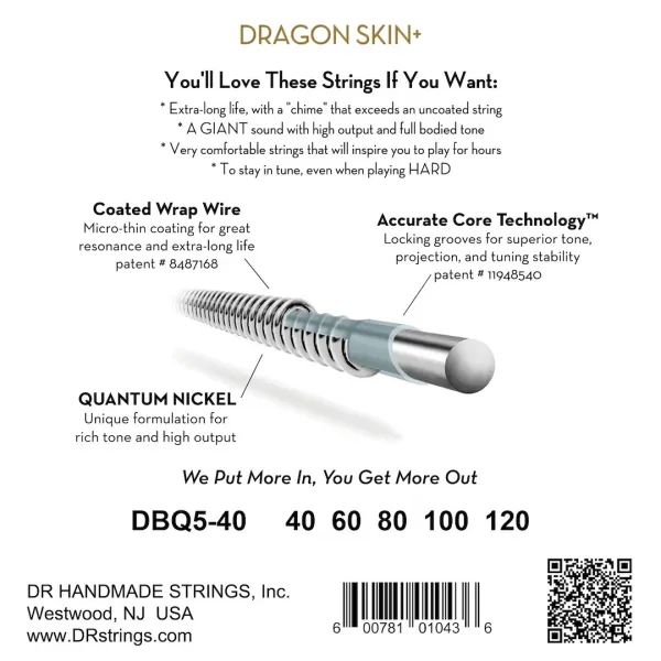 DR Strings Dragon Skin+ DBQ5-40