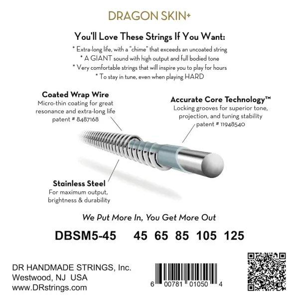DR Strings Dragon Skin+ DBSM5-45